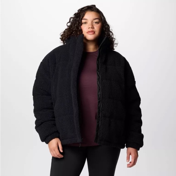 New Women's Columbia Sherpa Ruby Falls Novelty Jacket - Plus Size (2X) Black - Picture 2 of 16